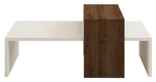 Dohányzóasztal Glow - White, Walnut