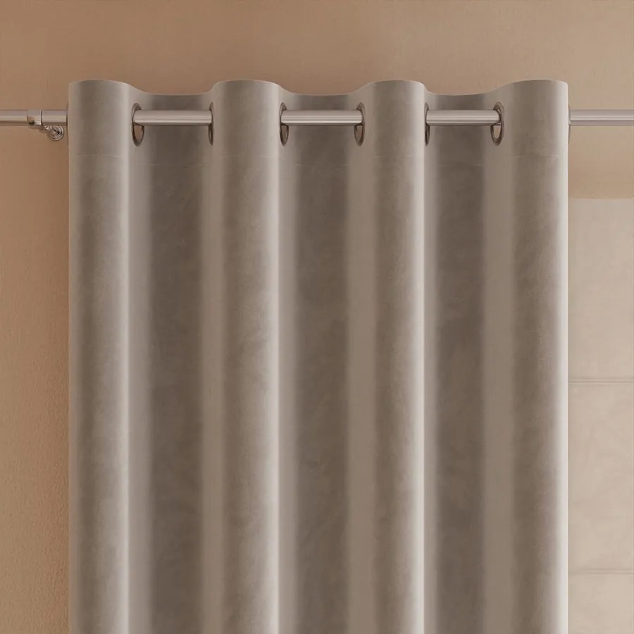 Velvi kész velúr függöny 140x250 cm szürke-bézs