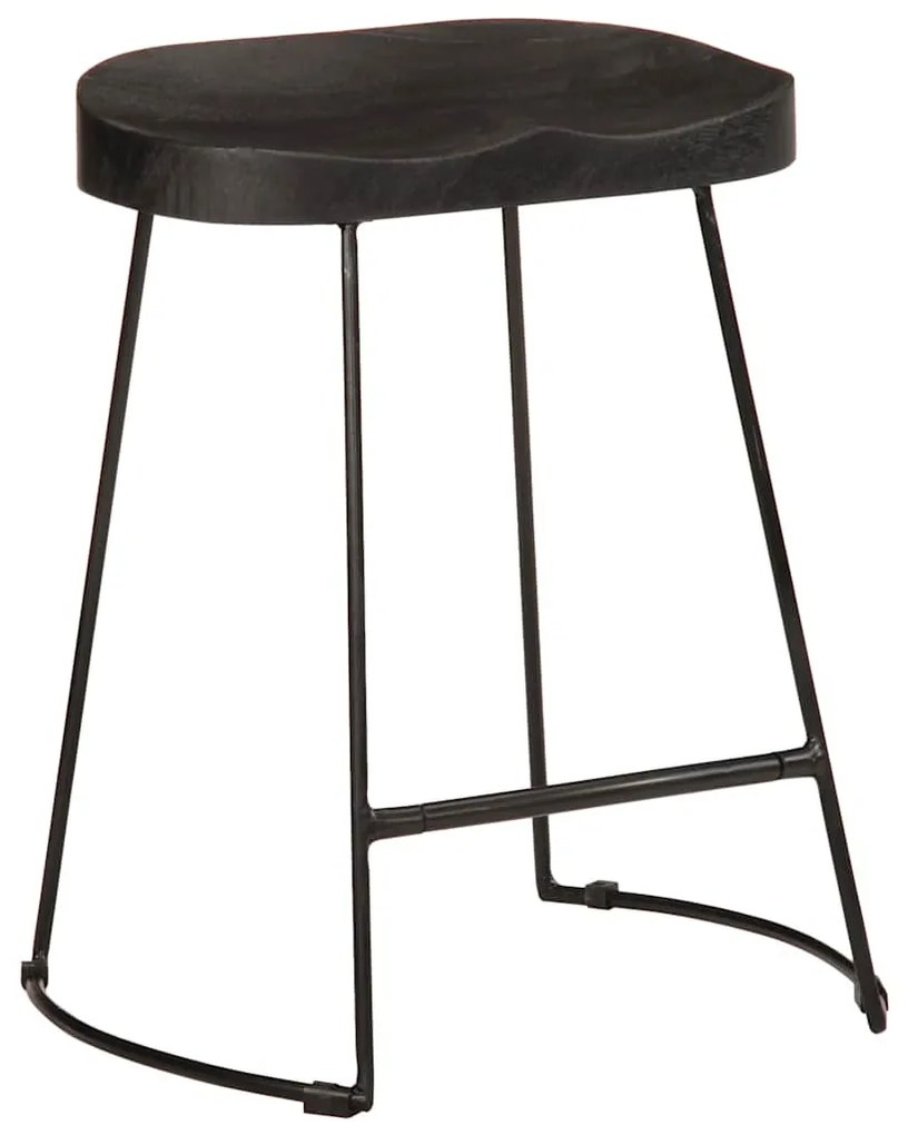 bárszékek 2 db Fekete 46x38x52 cm tömör fa Mango