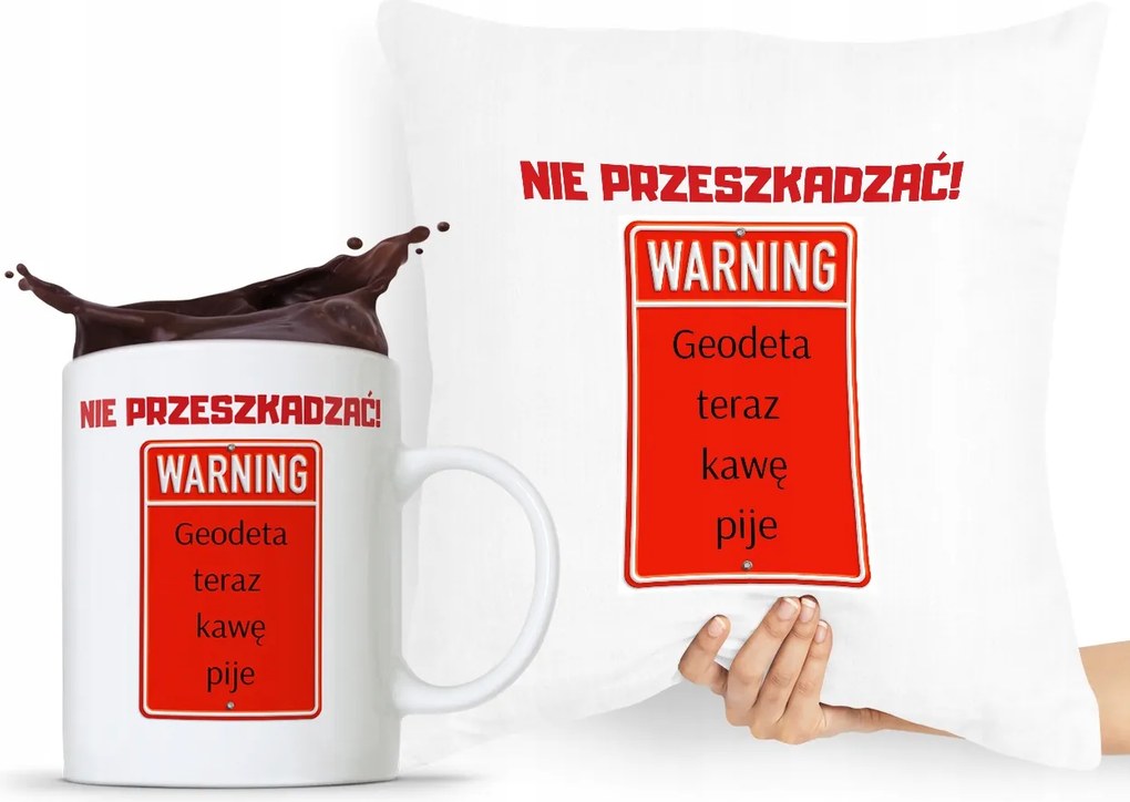 Párna Bögre Szett Földmérőnek Ajándék fényképes nyomattal