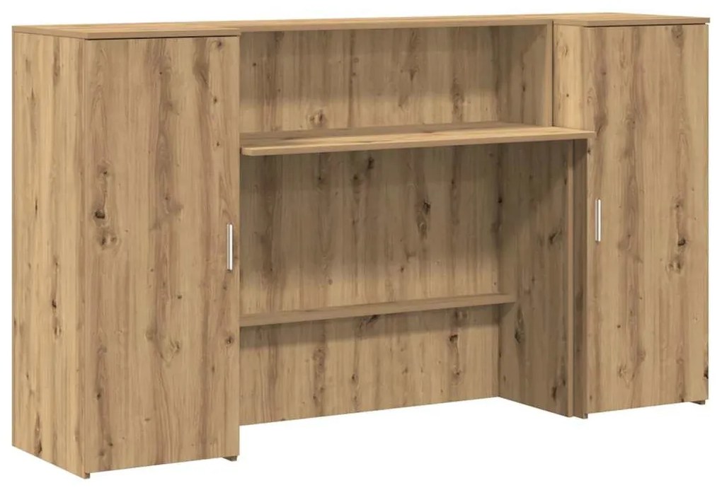 recepciós pult kézműves tölgy 180x50x103,5 cm szerelt fa