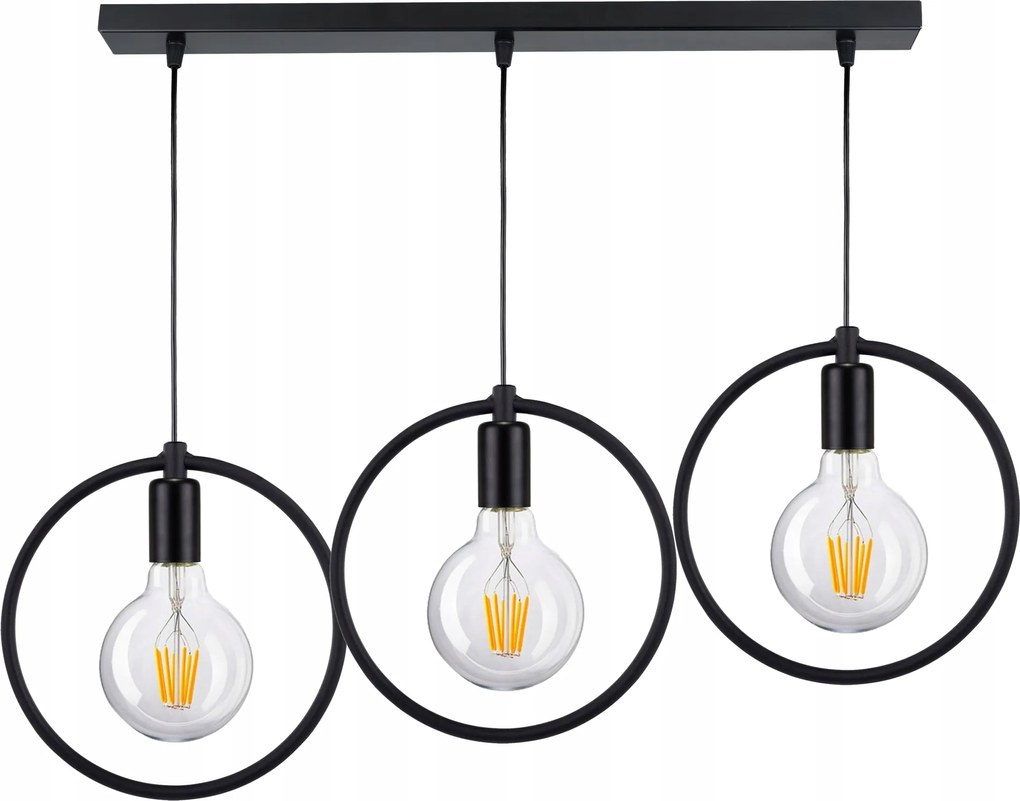 Függő mennyezeti lámpa Zwis Edison Loft 3 E27 kör