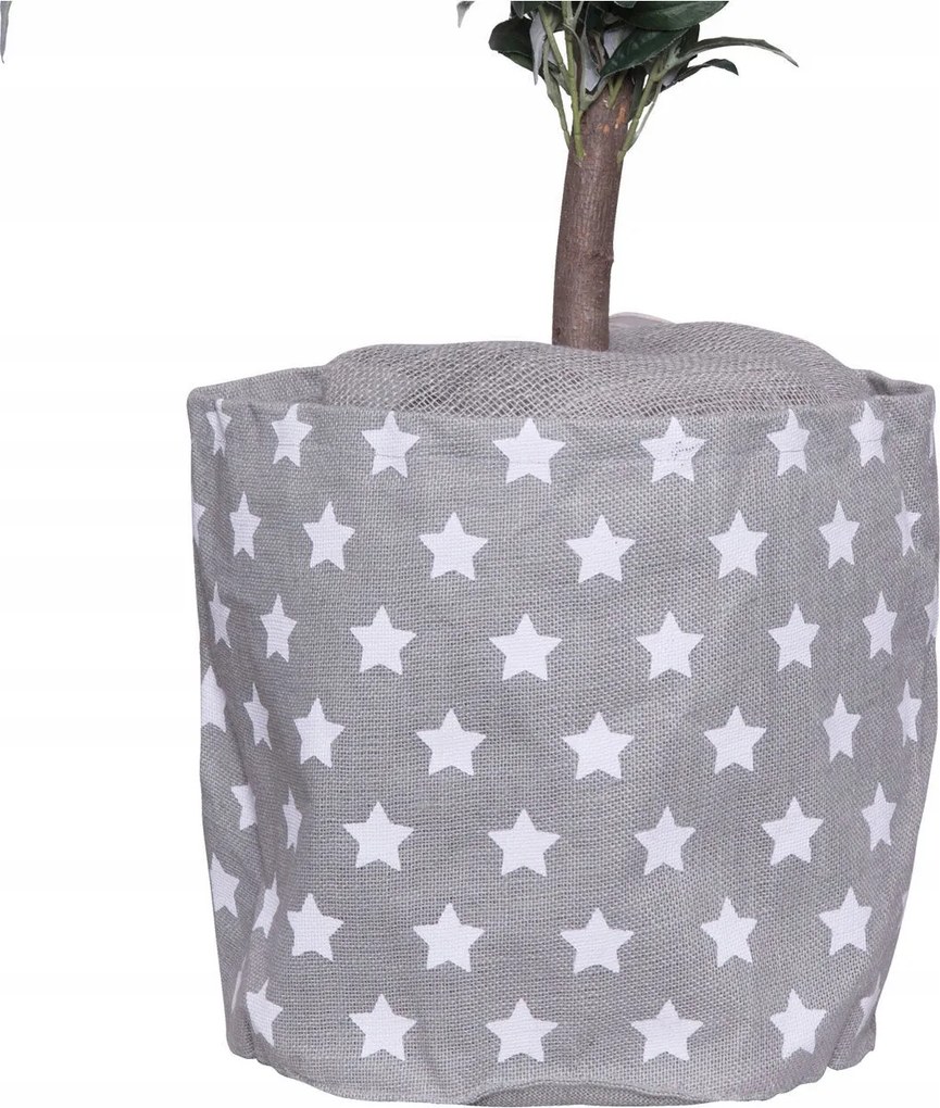 Juta virágtartó fedél, juta virágtartó Csillagok 22,5 x ⌀27,5 cm szürke