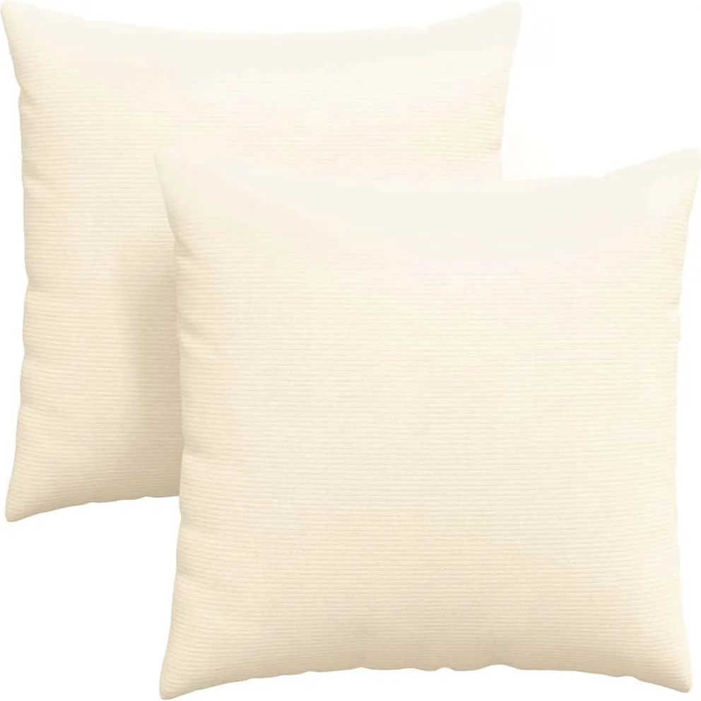 vidaXL Kanapé párnák 2 pcs Krém 60 x 60 cm Bársonyos szövet