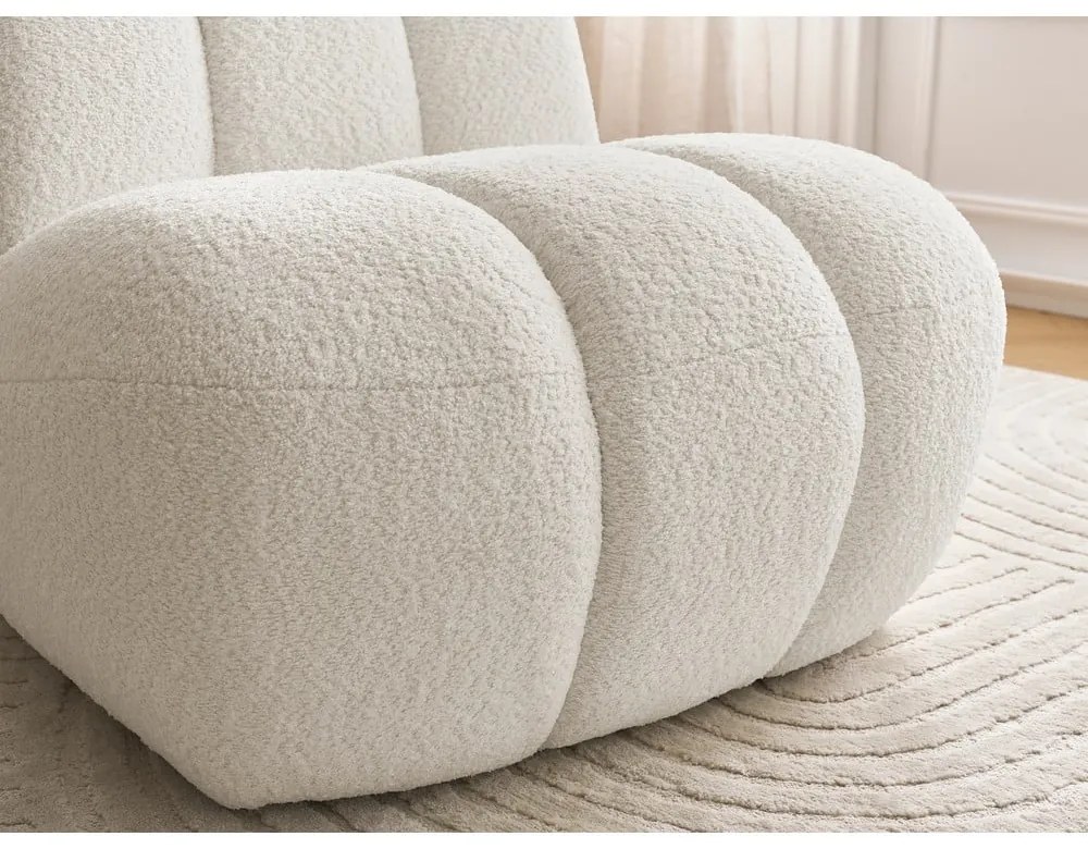 Fehér buklé fotel Janissaire – Bobochic Paris