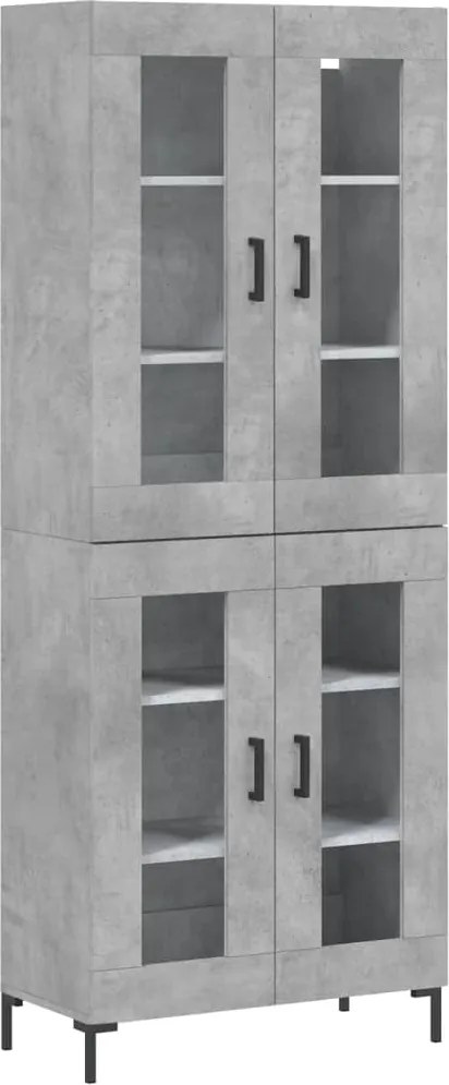 vidaXL betonszürke szerelt fa magasszekrény 69,5 x 34 x 180 cm