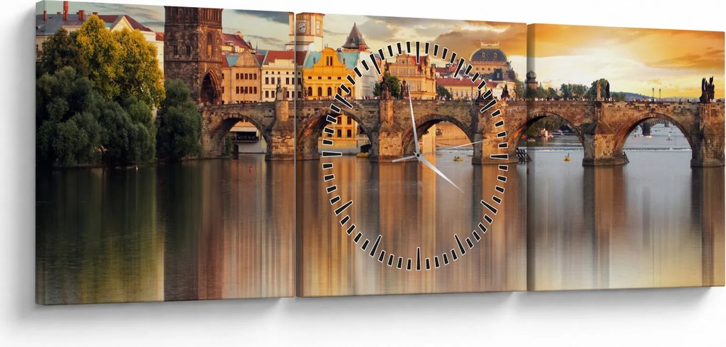 Kép - Prága (órával) (90x30 cm)