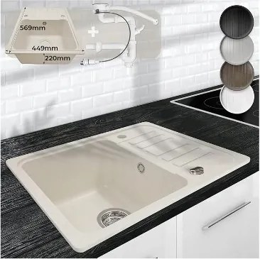 Konyhai Mosogató Gránit bézs 56,9 x 44,9 x 22 cm