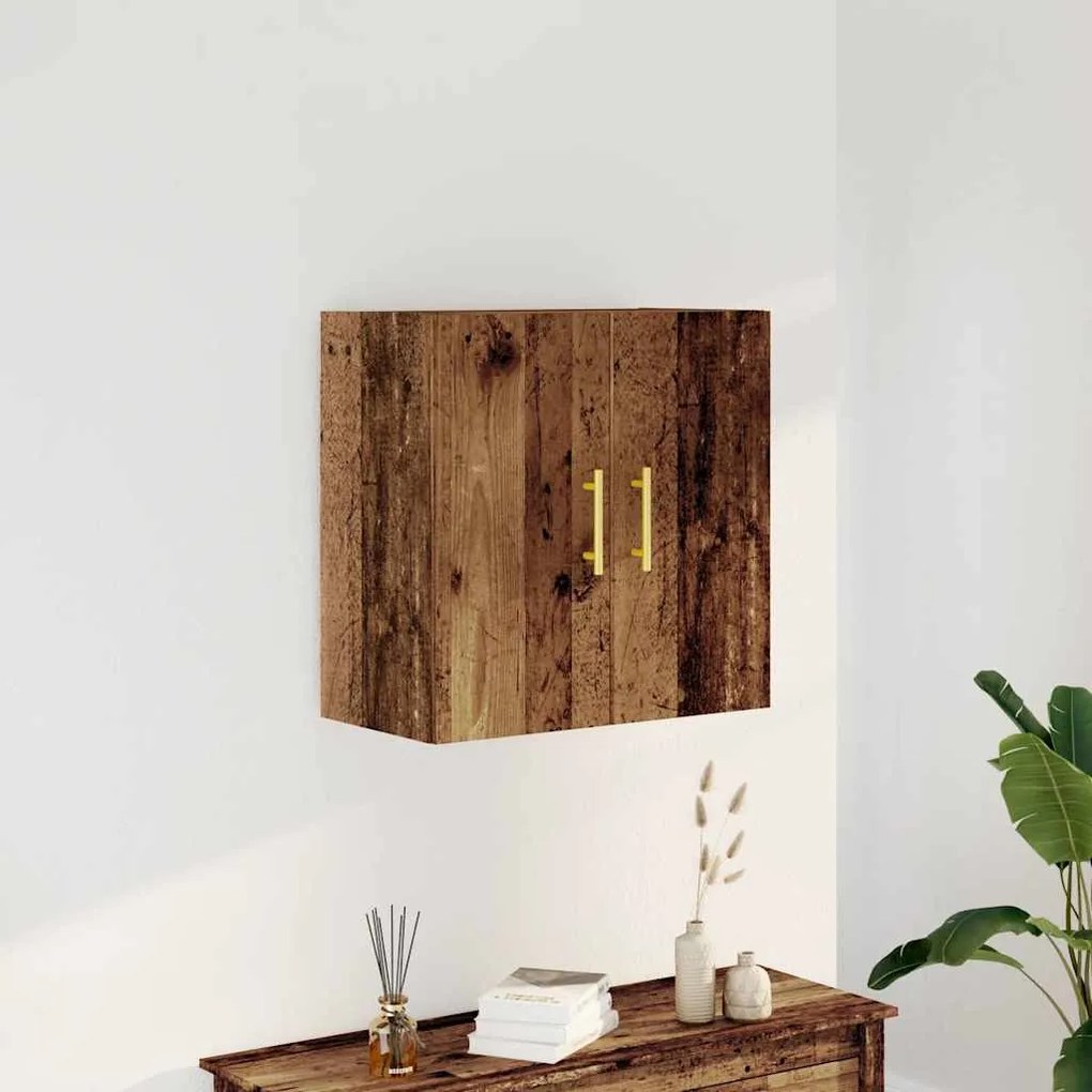 antik fa színű szerelt fa faliszekrény 60 x 31 x 60 cm