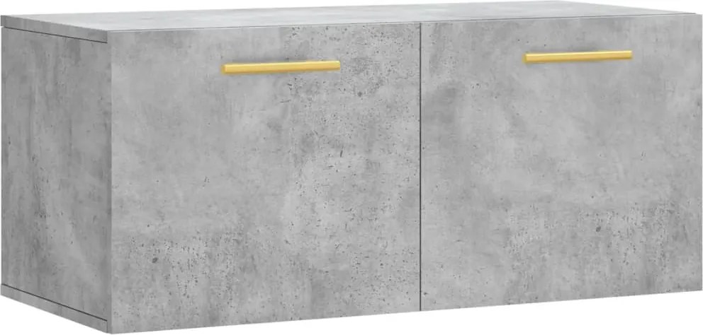 vidaXL betonszürke szerelt fa faliszekrény 80 x 36,5 x 35 cm