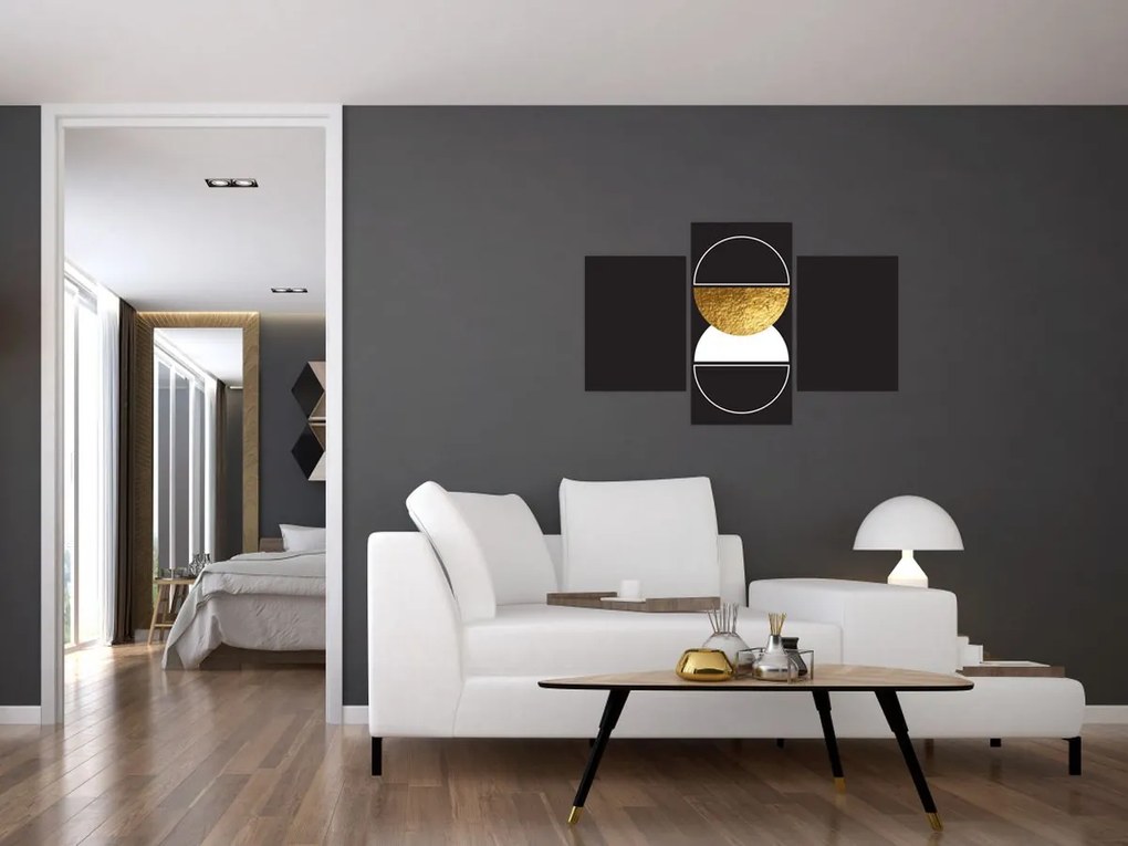 Kép - Absztrakció arany és fekete N⁰2 (90x60 cm)