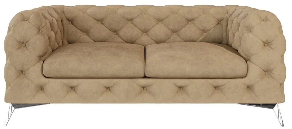Világosbarna bársony kanapé 185 cm Chelsea – Ropez
