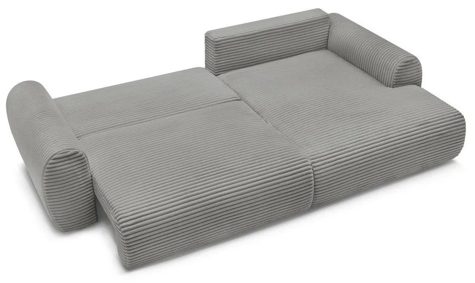 Sötétszürke kordbársony kinyitható sarokkanapé (jobb oldali) Lucien – Bobochic Paris