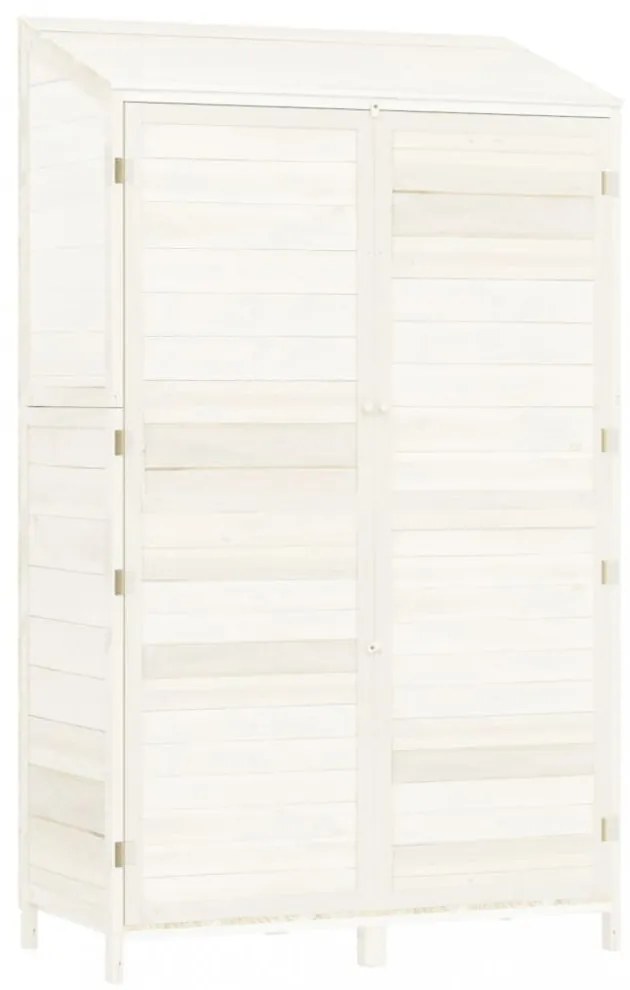 fehér tömör fenyőfa kerti fészer 102x52x174,5 cm