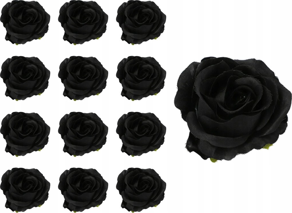 Vivaldi rózsa fej fekete x12 művirág csokor
