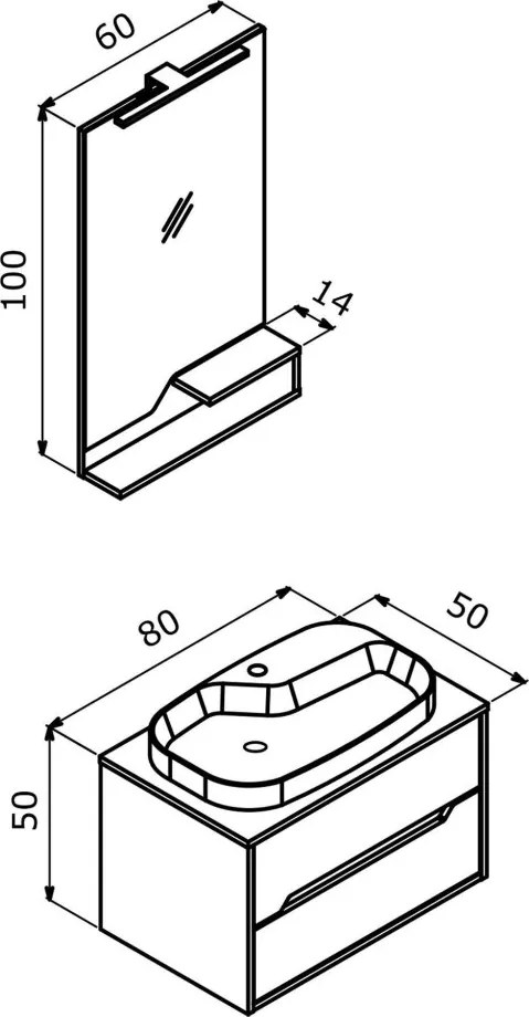 Galia mosdószekrény, 100 cm – TR785PNC1599