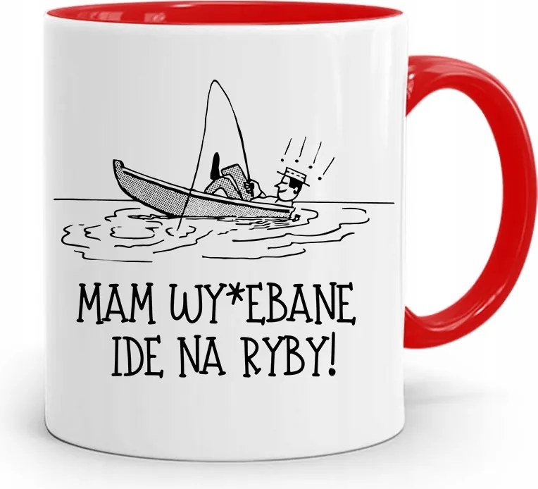 Piros Horgász Bögre Horgász Ötlettel! fényképes nyomattal