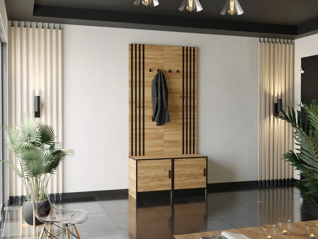 ROJ 19 Plus Előszobafal 104,6cm, Arany Tölgy