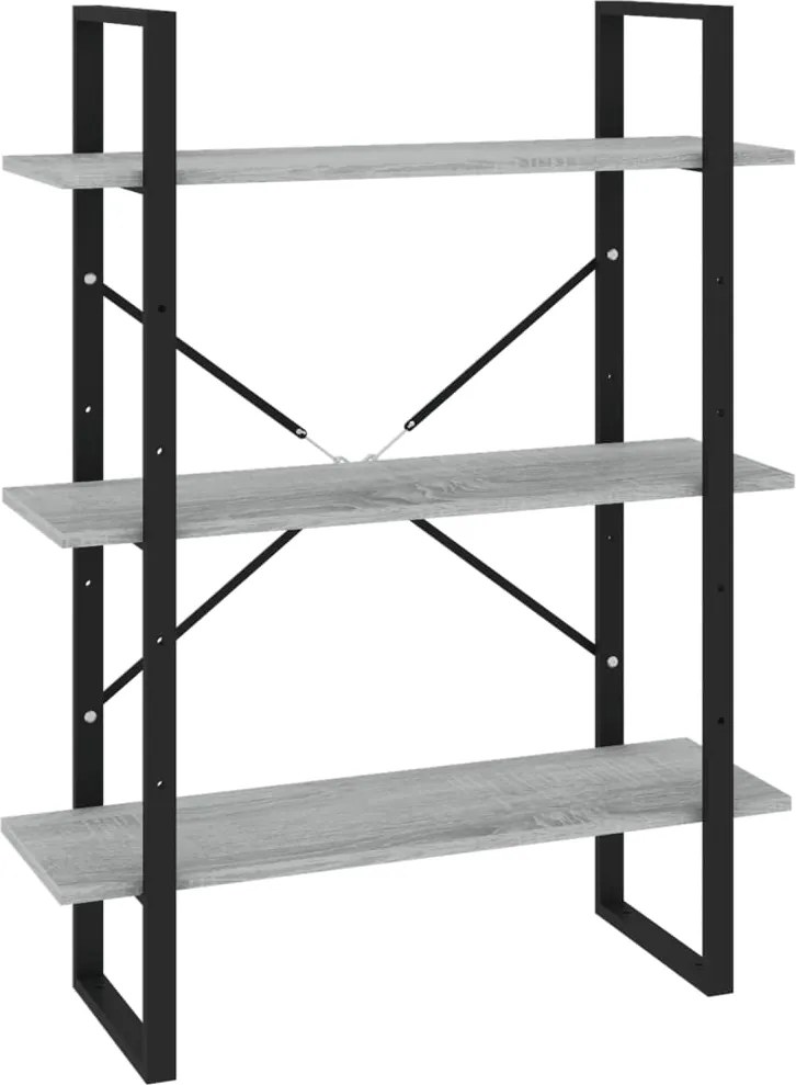 vidaXL szürke sonoma színű szerelt fa könyvszekrény 80 x 30 x 105 cm
