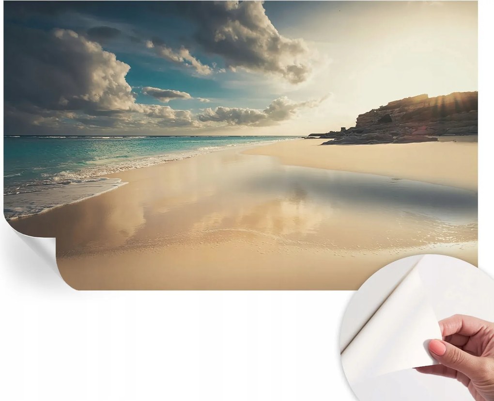 Öntapadós fotótapéta Falra 3D Loft Napsütötte tengerpart 416x254 cm