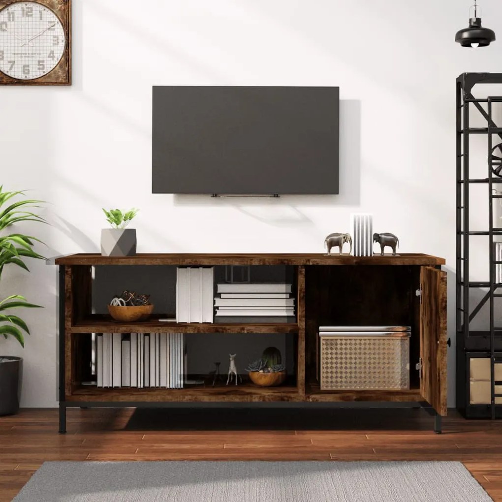 füstös tölgy színű szerelt fa TV-szekrény 100 x 40 x 45 cm