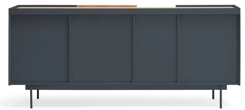 Antracitszürke-natúr színű alacsony komód tölgyfa dekorral 180x78 cm Otto – Teulat