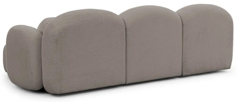 Szürke buklé sarokkanapé (jobb oldali-heverő résszel) Orbit – Ropez