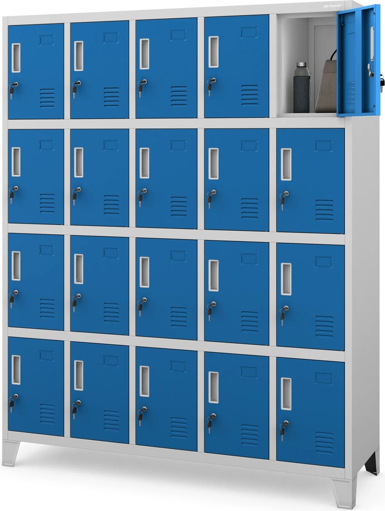ROBERT fém öltözőszekrény 1360 x 1720 x 450 mm, szürke-kék