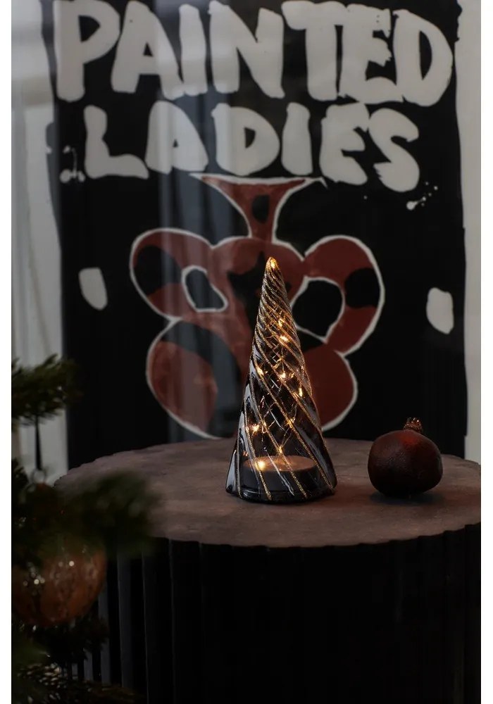 Fekete elemmel működő fénydekoráció ø 9,5 cm Vilma Tree – Sirius