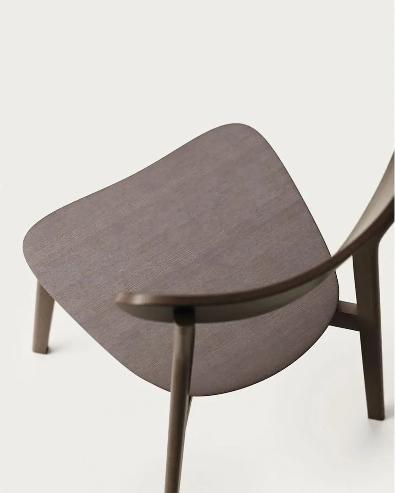 Barna étkezőszék szett tölgyfa dekorral, 2 db-os Safina – Kave Home