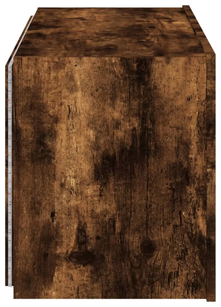 füstös tölgy színű fali TV-szekrény LED-ekkel 80x35x41 cm