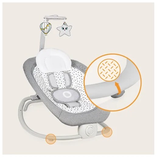 Lionelo - Baba vibrációs ringató dallammal PASCAL szürke