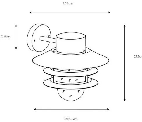 Lucide 11874/01/12 - Kültéri fali lámpa ZICO 1xE27/60W/230V IP44