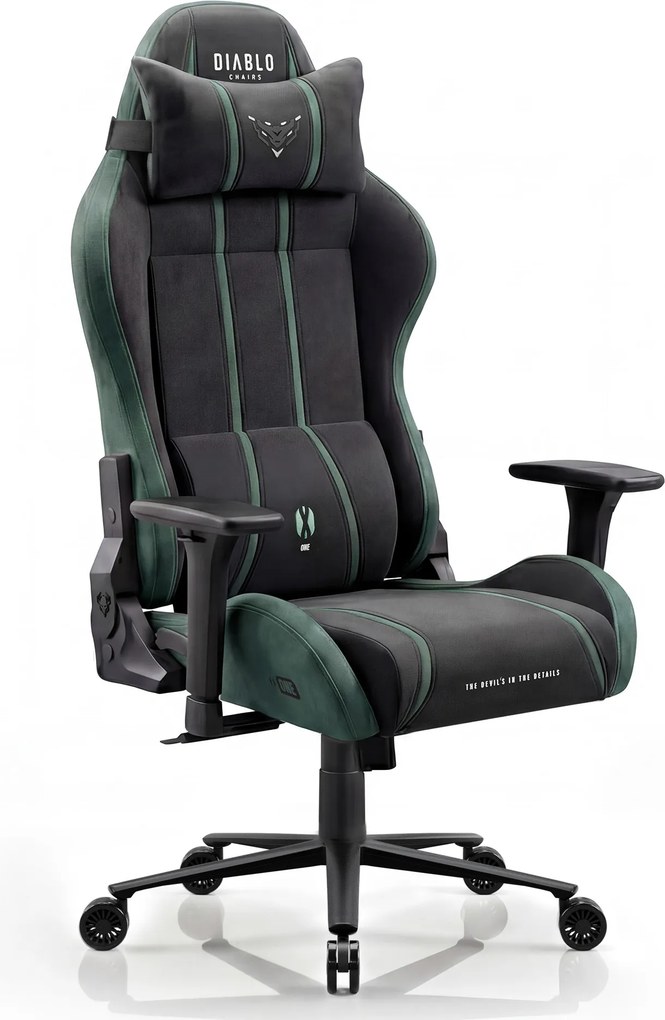 Gamer szék szövet King Size, fekete-zöld: Diablo X-One 2.0 Forest Green