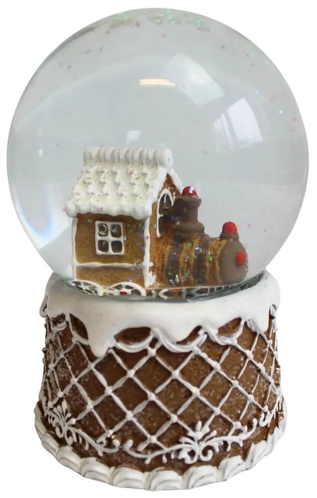 Karácsonyi hógömb Mézeskalács vonat 14cm