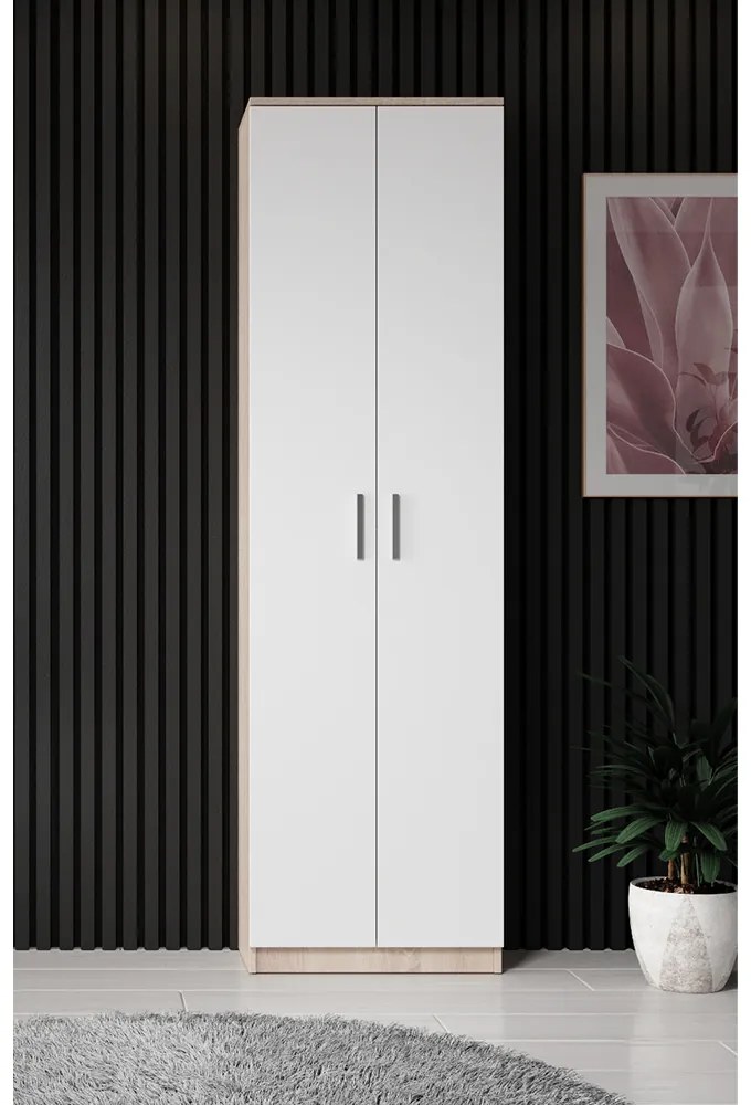 Akasztós szekrény, sonoma tölgy/fehér, ASTER