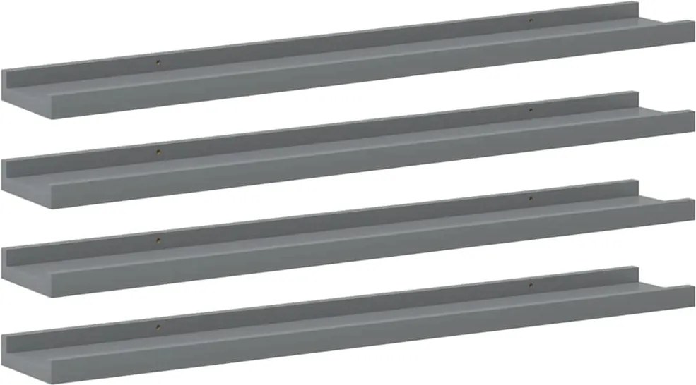 vidaXL 4 db szürke fali polc 80 x 9 x 3 cm
