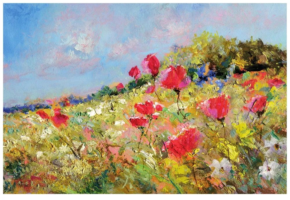 Öntapadó tapéta festett pipacsok a réten