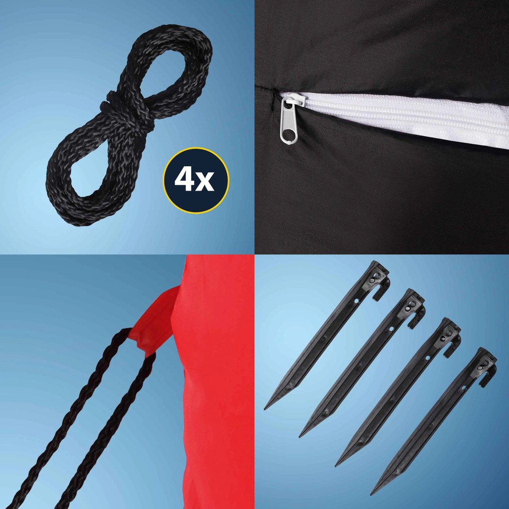 Világító Mikulás felfújható, 180 cm, piros Monzana