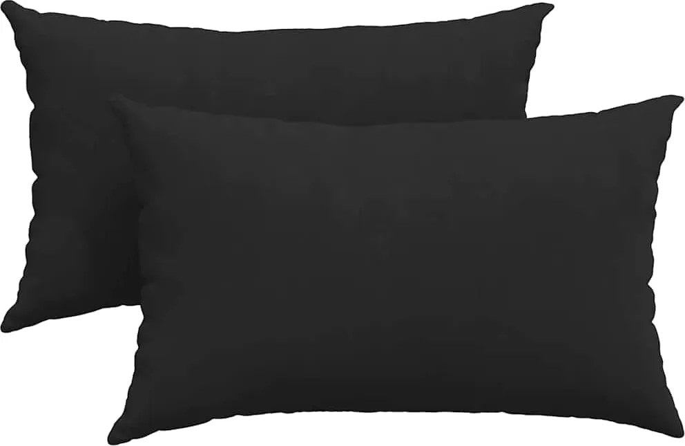 vidaXL Kanapé párnák 2 pcs Fekete 50 x 30 cm szövet