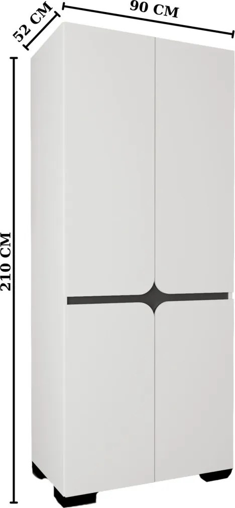Floransa gardróbszekrény, 90 cm – TR469ORN1134