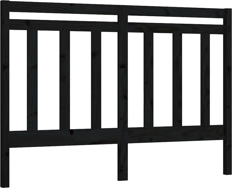 vidaXL fekete tömör fenyőfa ágyfejtámla 126 x 4 x 100 cm
