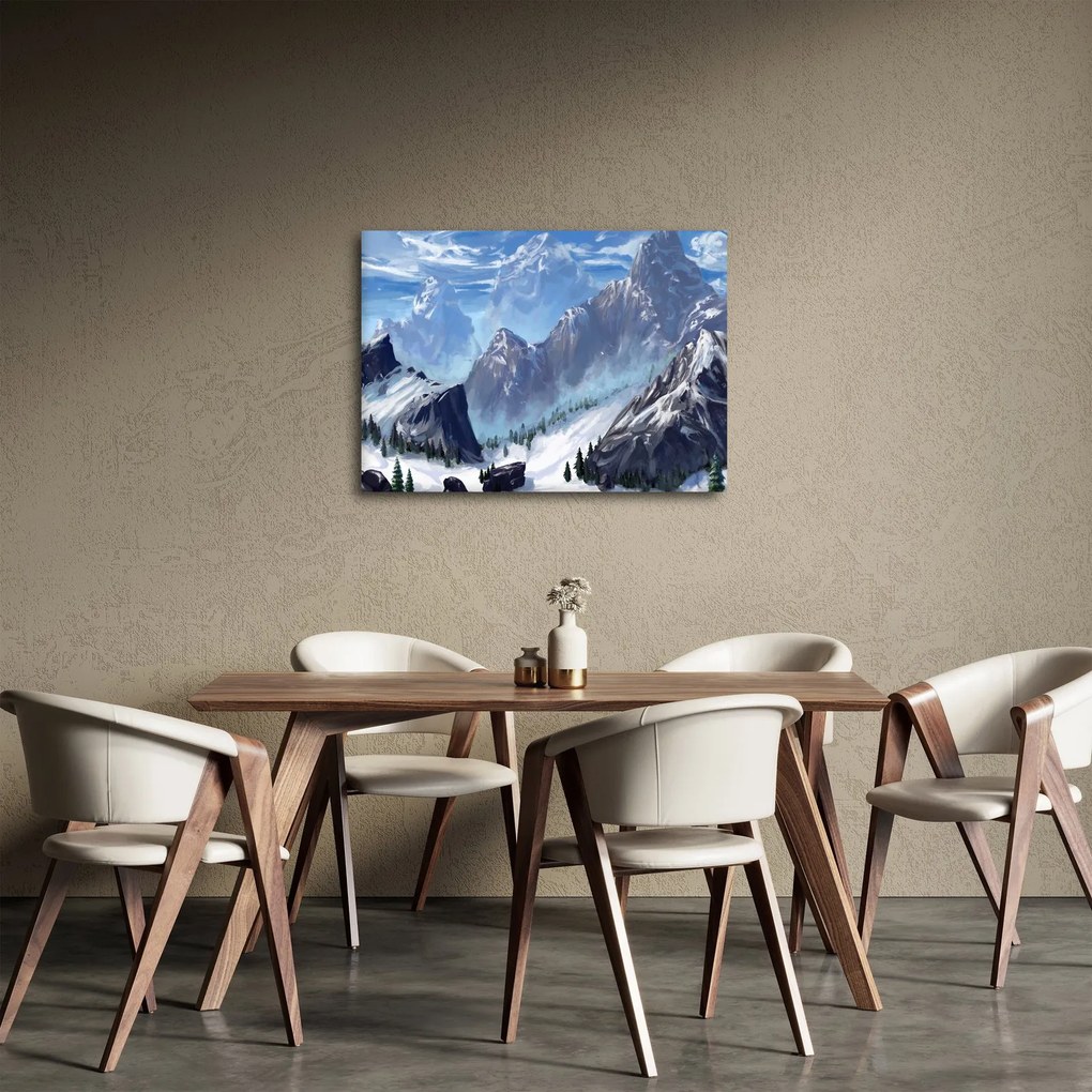 Kép - Festett hegyek (70x50 cm)