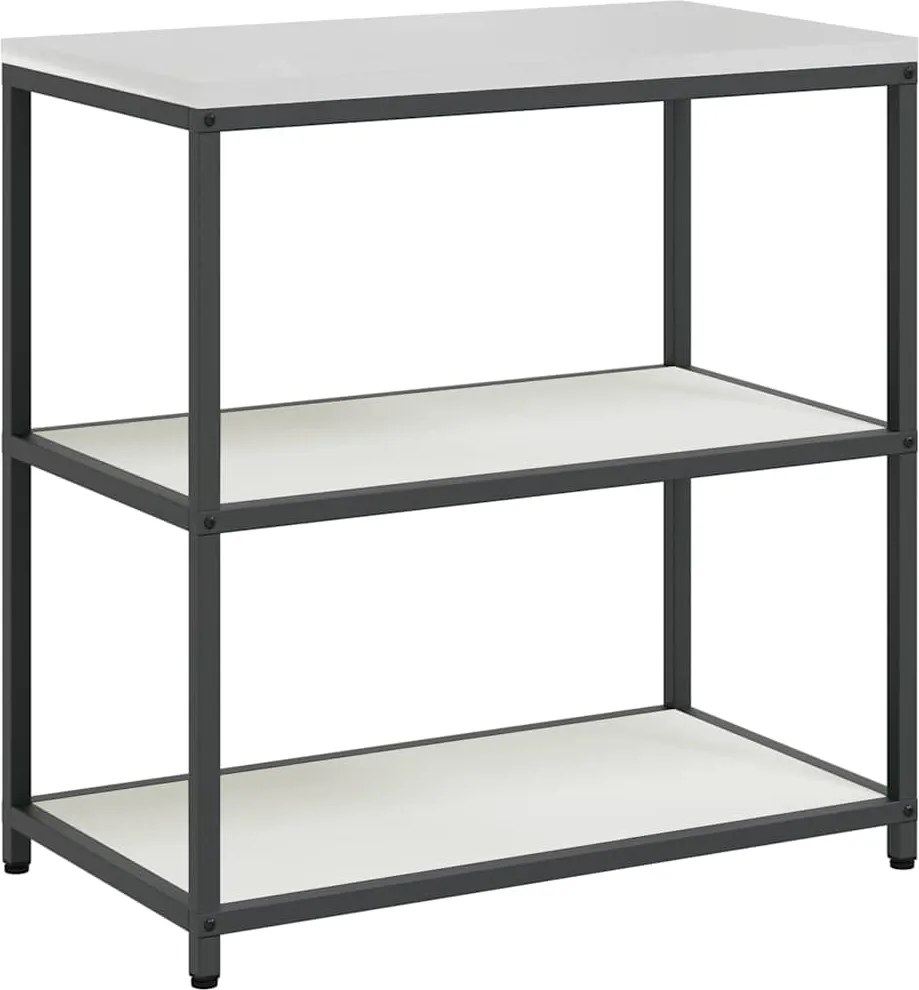 vidaXL Konyhai Tárolás polcokkal tárolóval Fehér 60 x 50 x 92 cm Acél