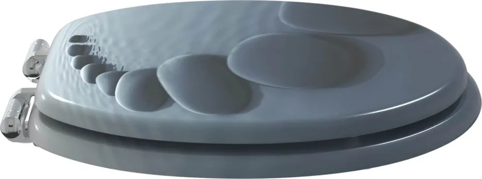 Lágy záródású WC ülőke 2 pcs Szürke 44 x 38 cm MDF lap