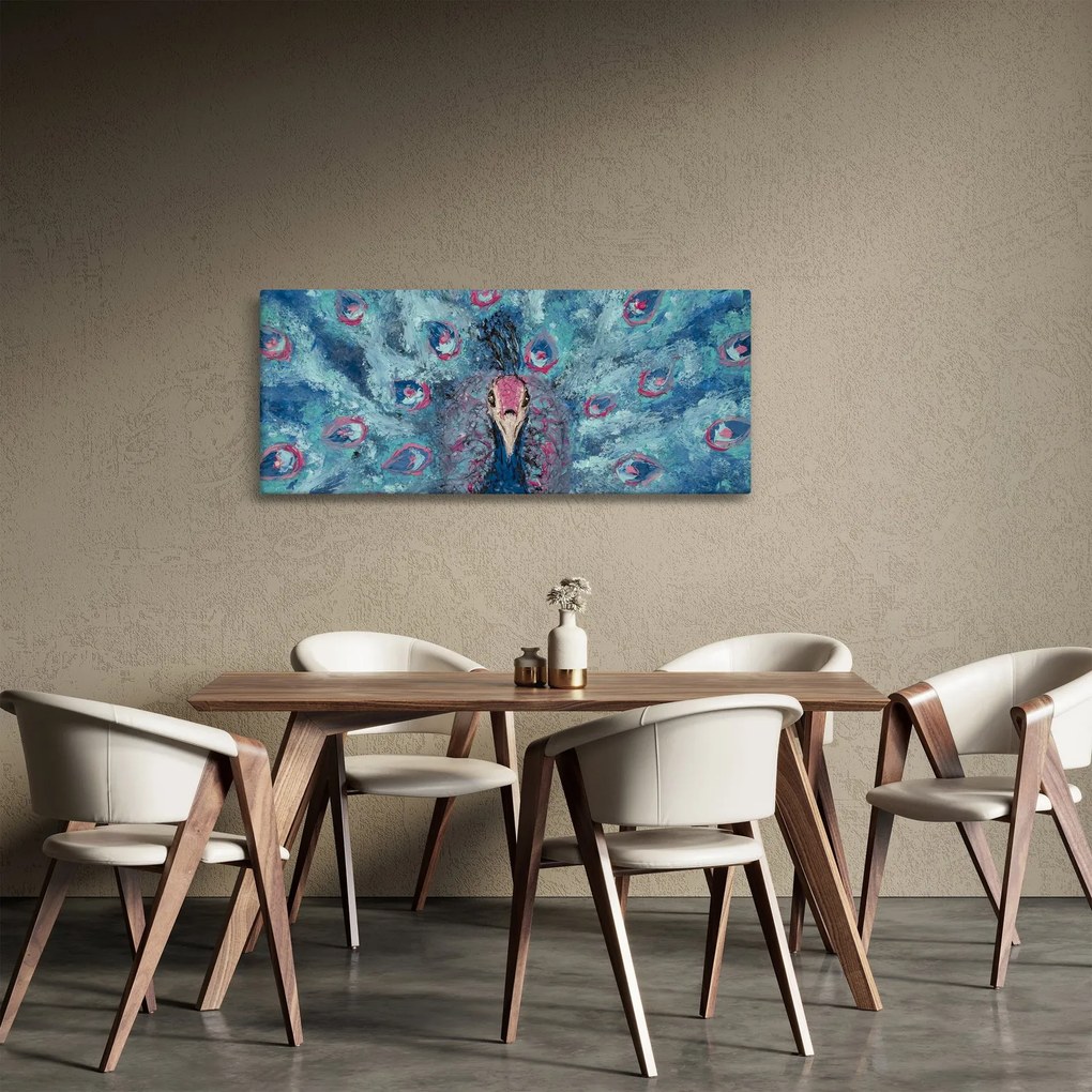Egy festett páva képe (120x50 cm)