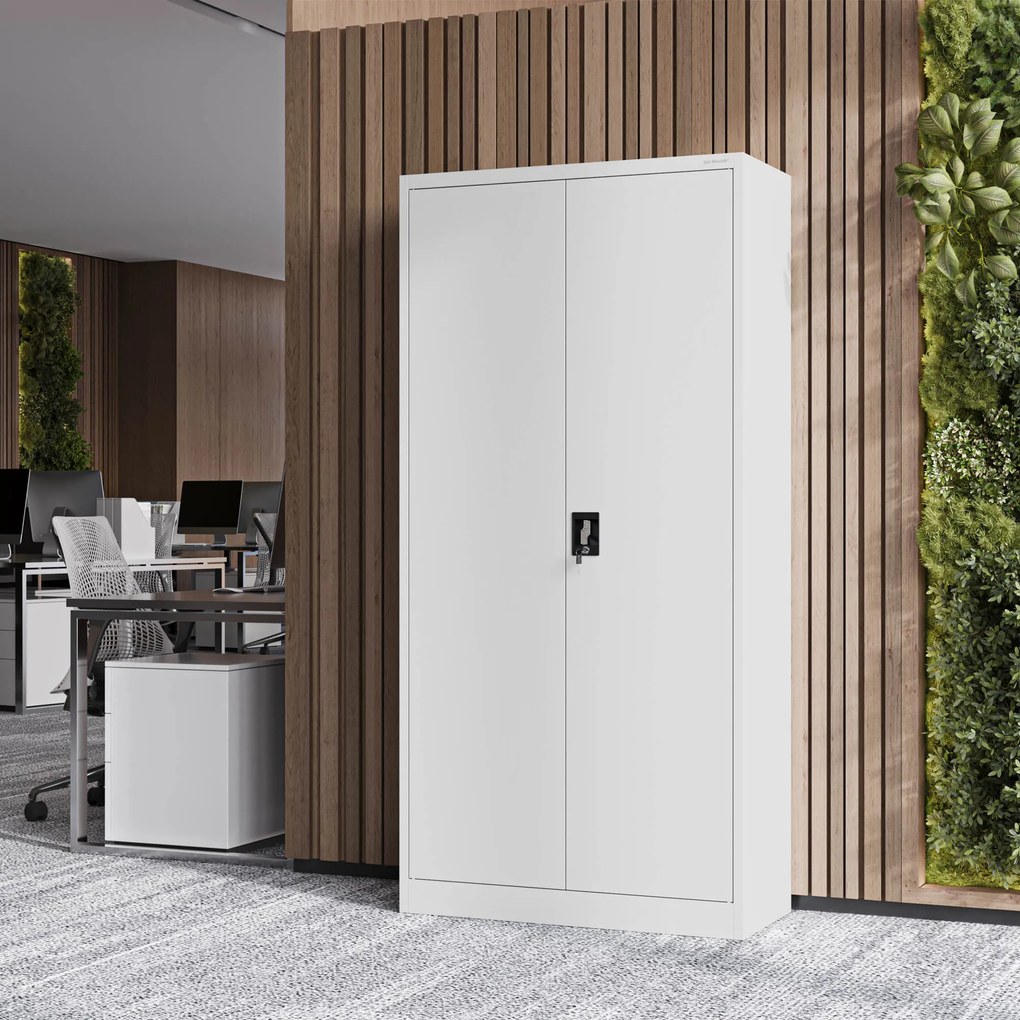 Fém öltözőszekrény DAWID, 900 x 1850 x 450 mm, szürke