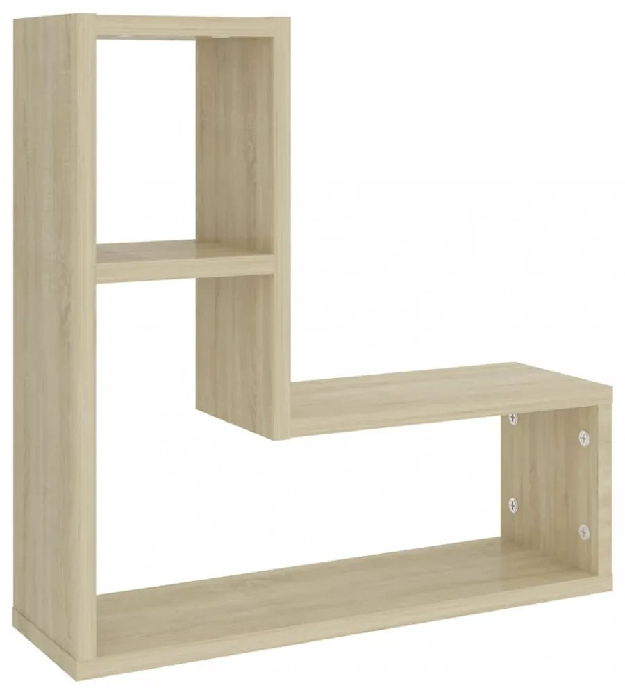 2 db sonoma tölgy színű szerelt fa fali polc 50 x 15 x 50 cm