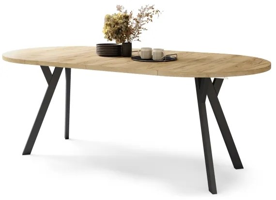 Bővíthető étkezőasztal ARTUR craft tölgy/fekete