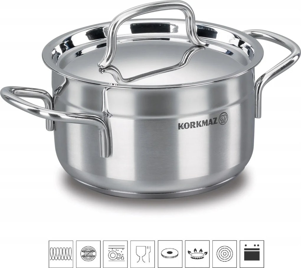 Korkmaz Alfa rozsdamentes acél edény 2,5 l